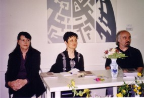Z leve: Nataša Švikart Žumer, Anna Santoliquido in Evald Flisar