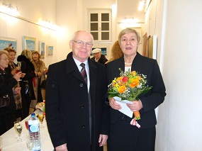 Milka Knežević in predsednik Hrvaškega kulturnega društva Maribor Josip Kelemen