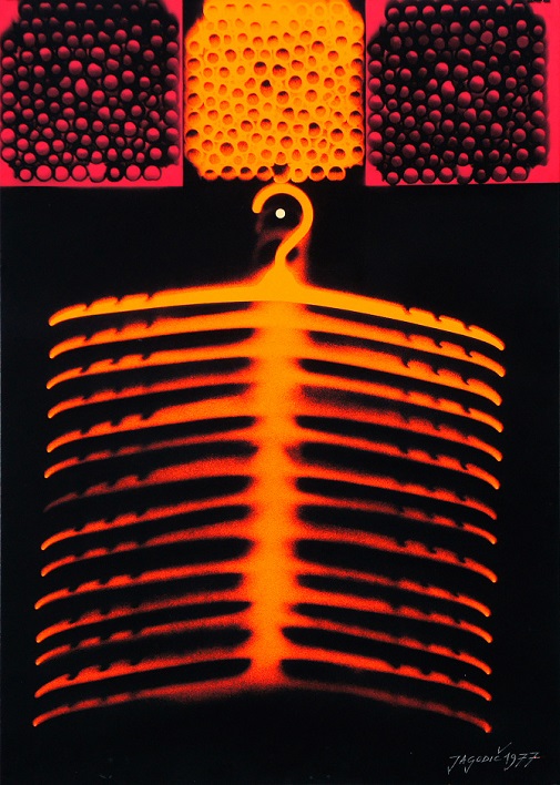 Stane Jagodič: Hanging Dimension, spraygram, 1977